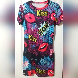 Colorful Graphic Print Dress